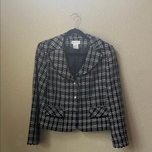 Worthington Black and White Plaid Blazer
